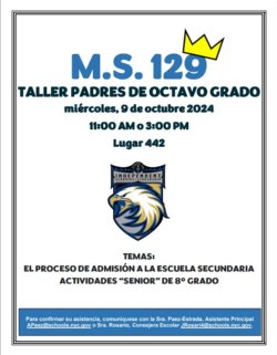 8th grade parent meeting flyer spanish